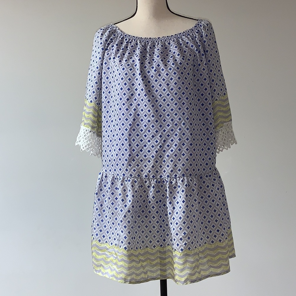 Umgee Mixed Media Print Dress Large